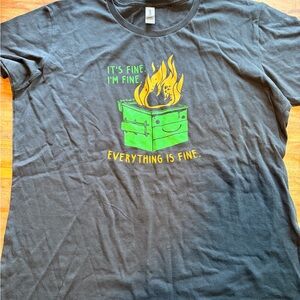 Humorous Black Tee with Green and Yellow Graphic